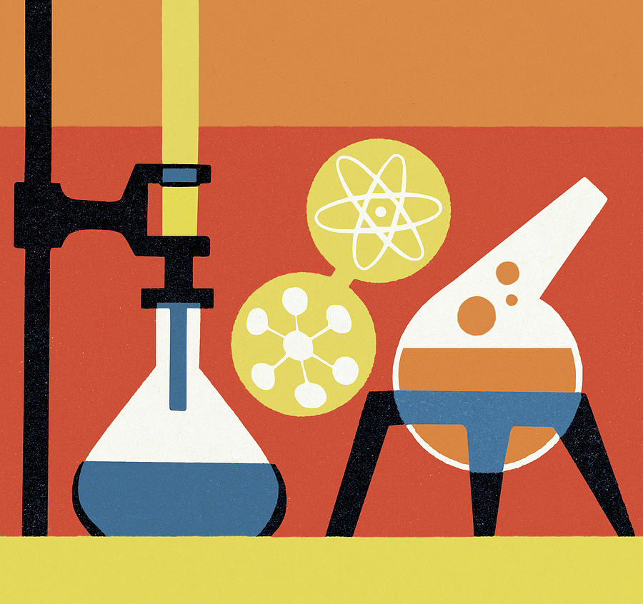 Vintage Drawing - Chemical Experiment #1 by CSA Images