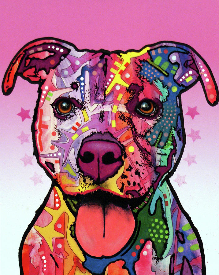 Animal Mixed Media - Cherish The Pitbull #1 by Dean Russo