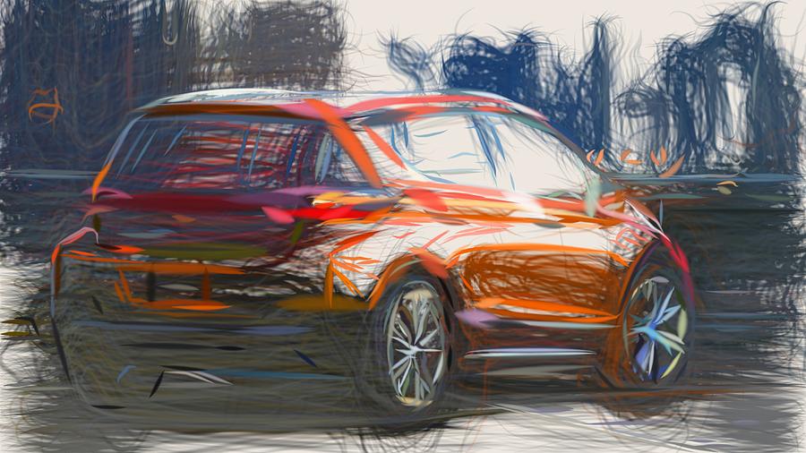 Chevrolet Bolt EV Drawing #2 Digital Art by CarsToon Concept