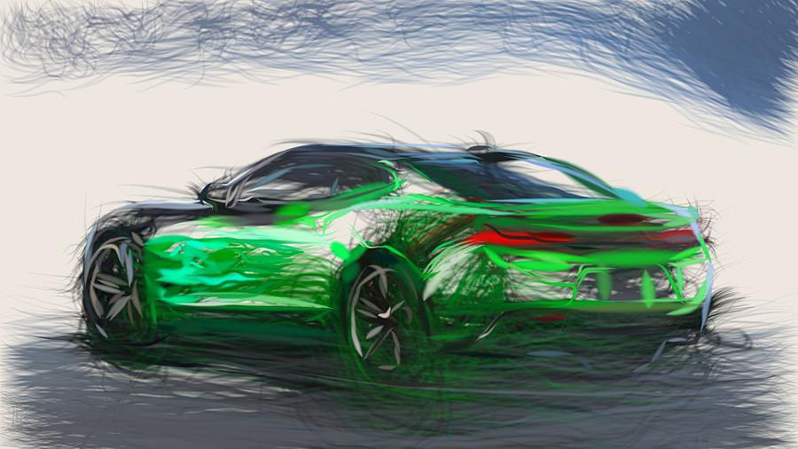 Chevrolet Camaro Krypton Drawing #6 Digital Art by CarsToon Concept