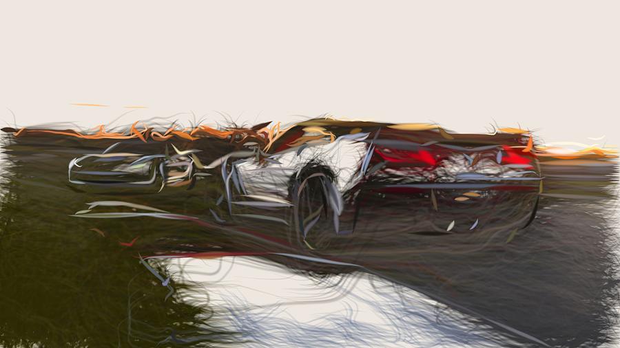 Chevrolet Corvette Carbon Drawing #2 Digital Art by CarsToon Concept