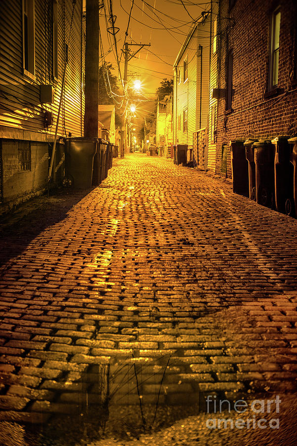Chicago Photograph - Chicago Alley at Night #1 by Bruno Passigatti