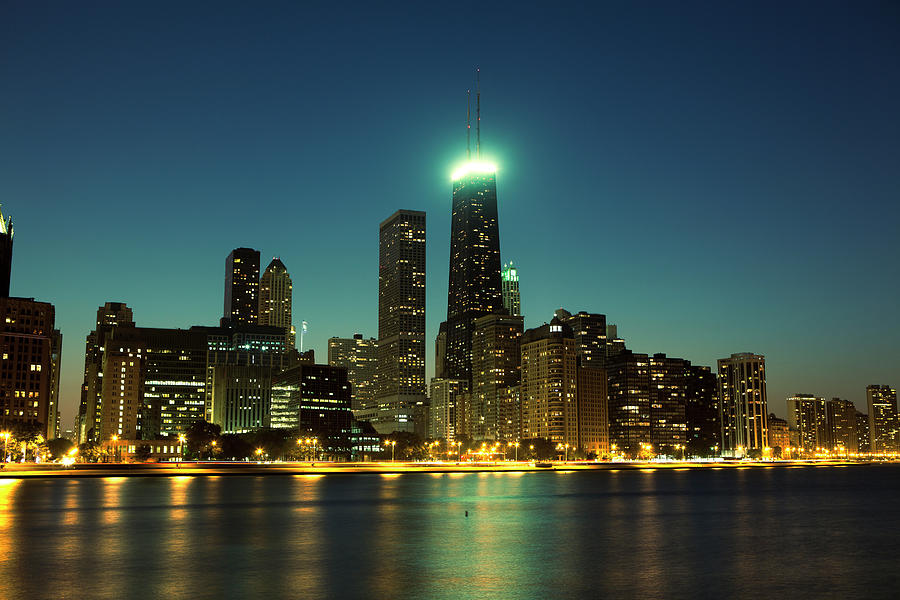 Chicago Skyline At Night #1 Photograph by Pawel.gaul