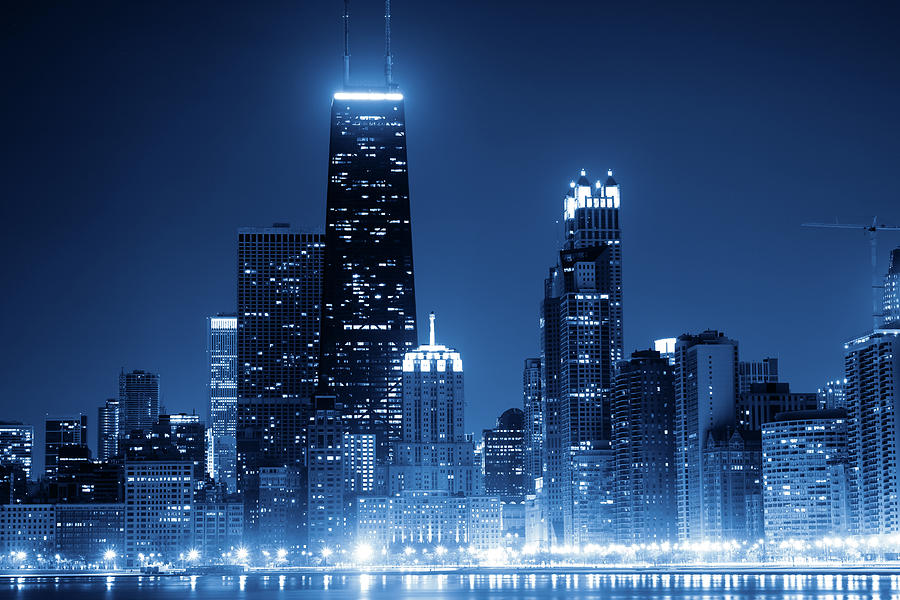 Chicago Skyline By Night #1 Photograph by Pawel.gaul