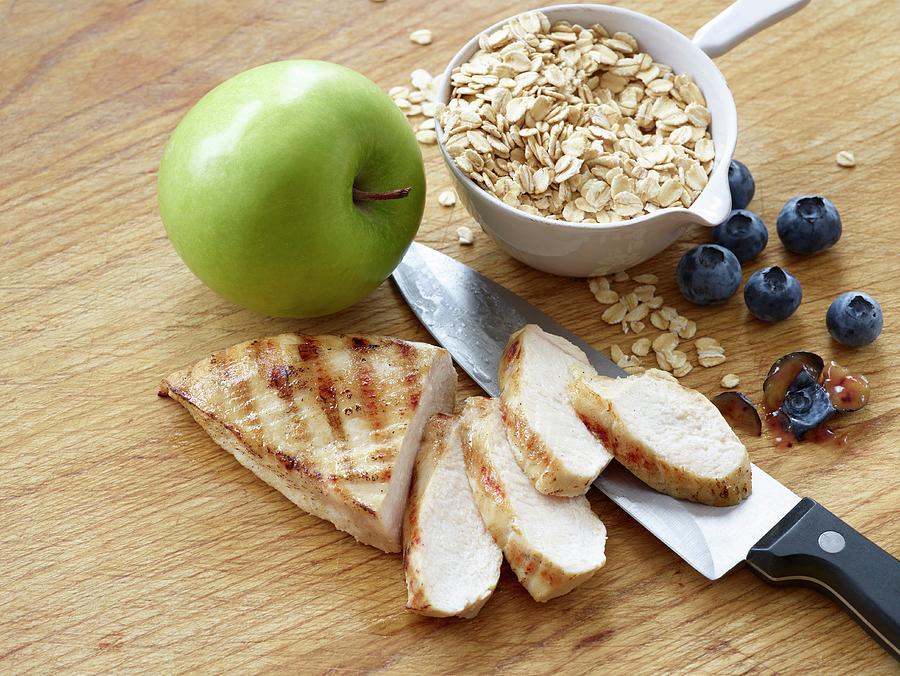 Chicken Breast With Apple, Blueberries And Oats #1 Photograph by Leigh Beisch