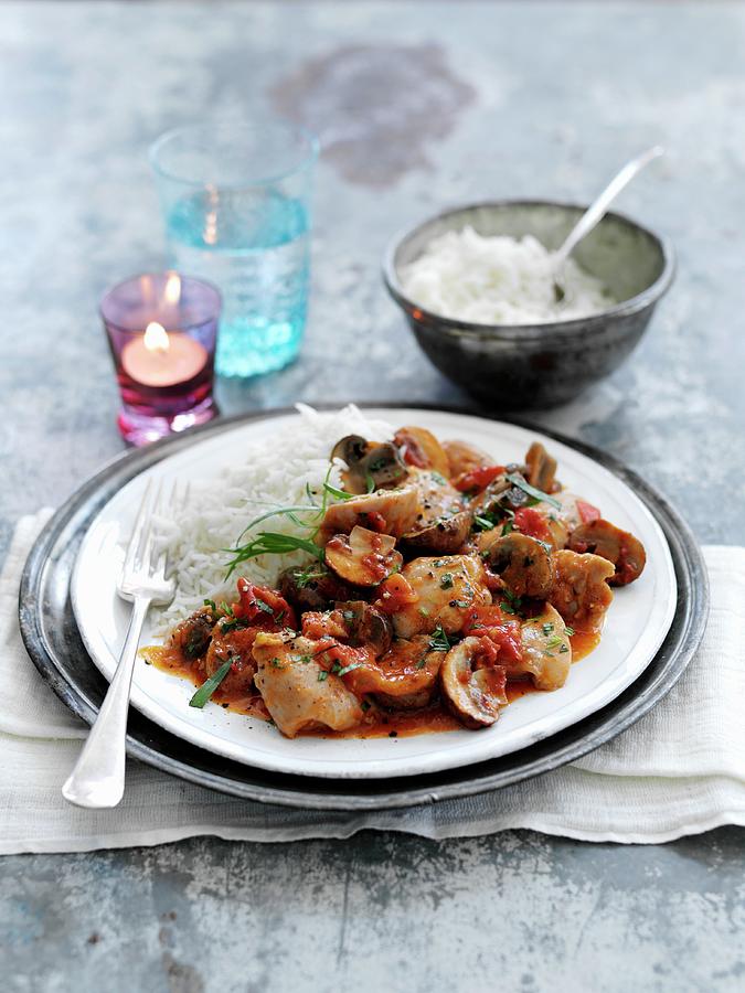 Chicken Chasseur With Rice #1 Photograph by Gareth Morgans