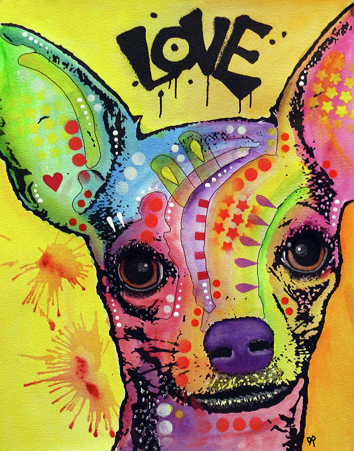 Dog Mixed Media - Chihuahua Drip Love #1 by Dean Russo