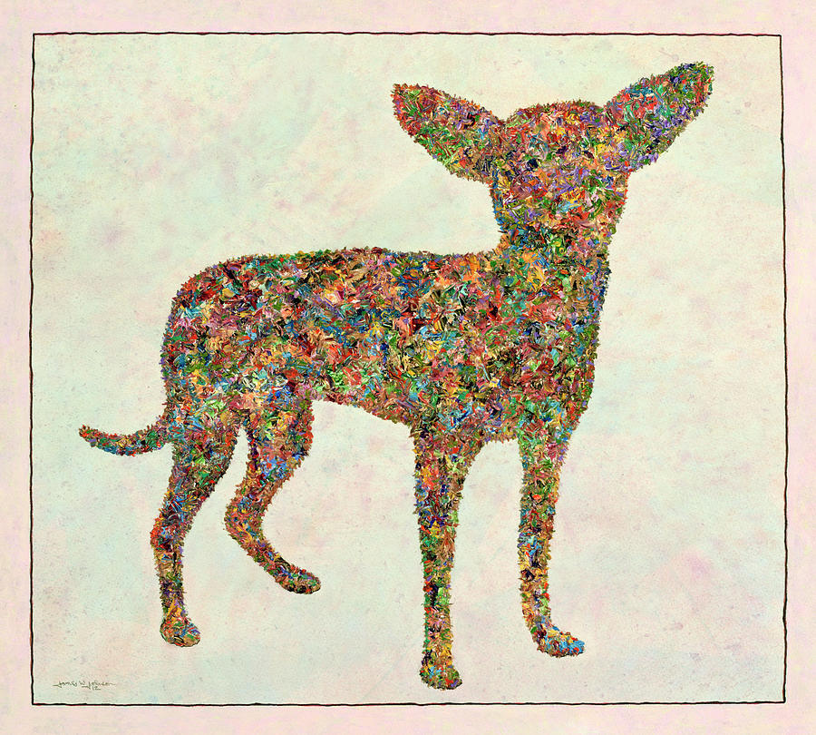 Chihuahua Mixed Media - Chihuahua Shape #1 by James W. Johnson