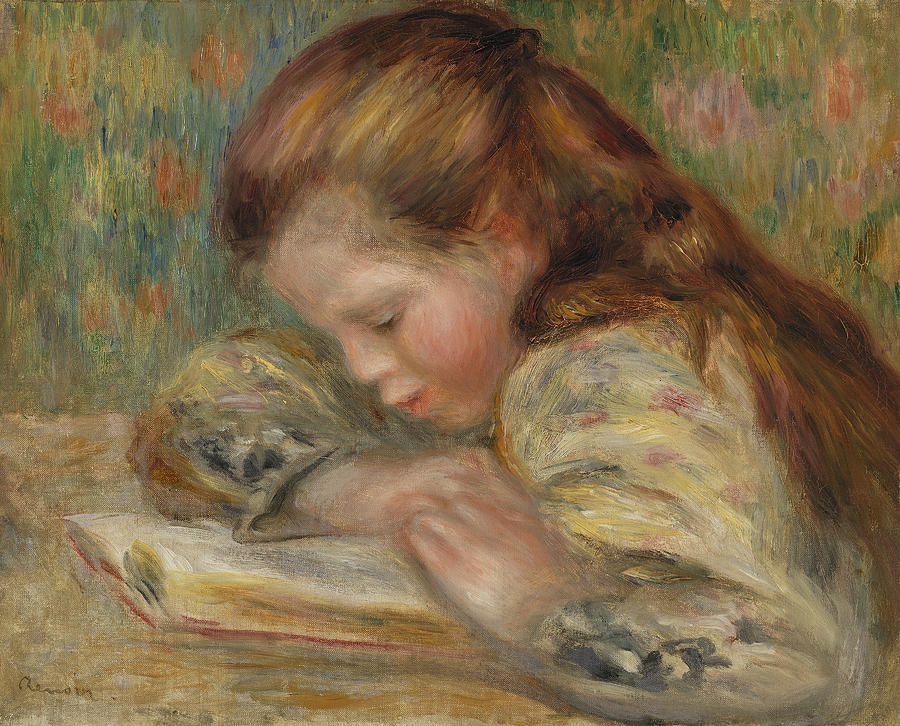 Child Reading #1 Painting by Pierre-Auguste Renoir