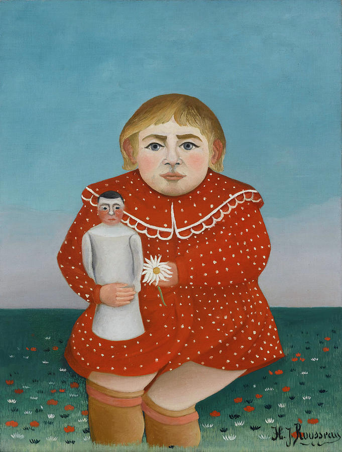 Henri Rousseau Painting - Child with a doll #1 by Henri Rousseau