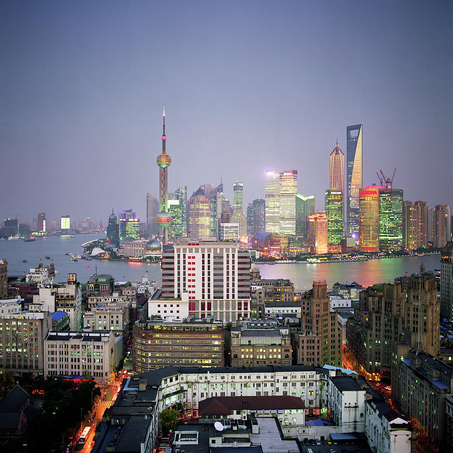 China, Shanghai Skyline And Financial #1 Photograph by Martin Puddy