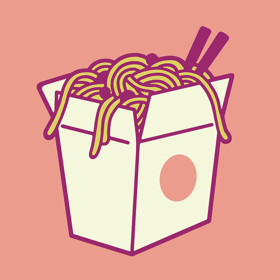 Vintage Drawing - Chinese Takeout Food #1 by CSA Images