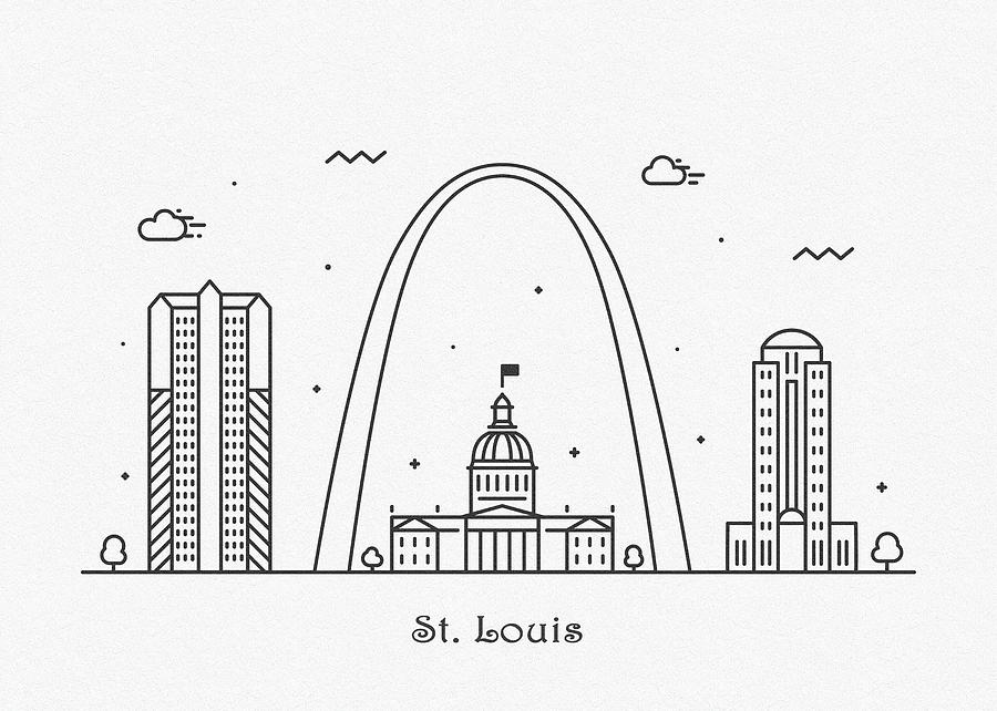 ST LOUIS ARCH in St Louis Missouri  Public Art National Park Drawing  Art Architecture Monument Art Print Drawn There
