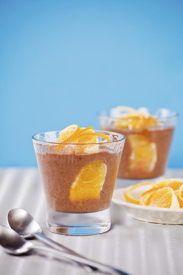 Chocolate And Orange Mousse #1 Photograph by Pessaris