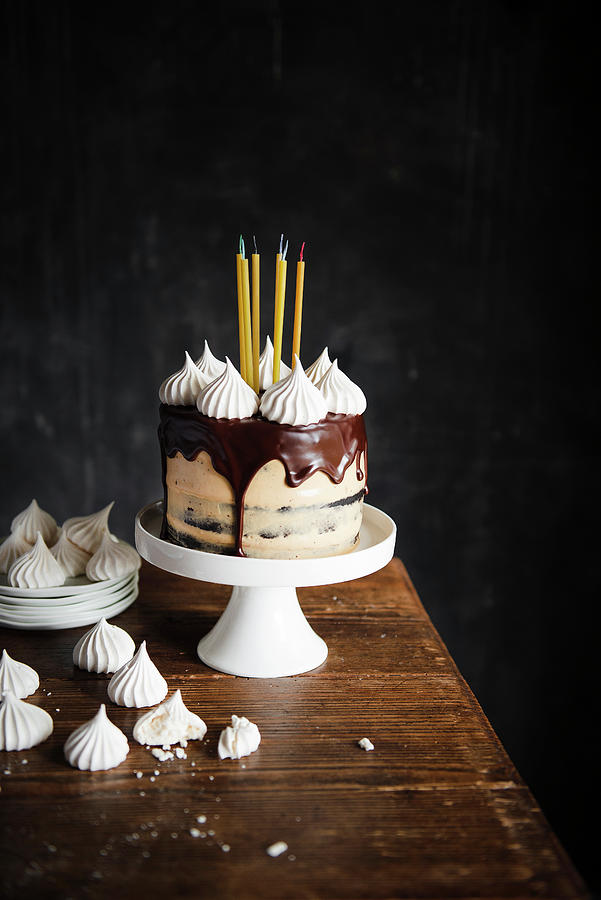 Chocolate Caramel Birthday Cake #1 Photograph by Justina Ramanauskiene