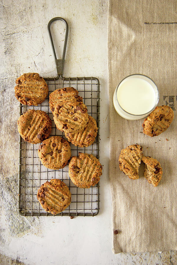 Chocolate Chip Cookies With Dates And Peanut Butter #1 Photograph by Patricia Miceli