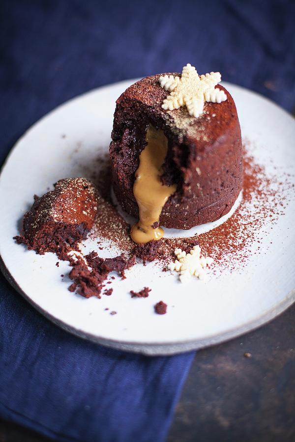 Chocolate Lava Cake vegetarian #1 Photograph by Eising Studio