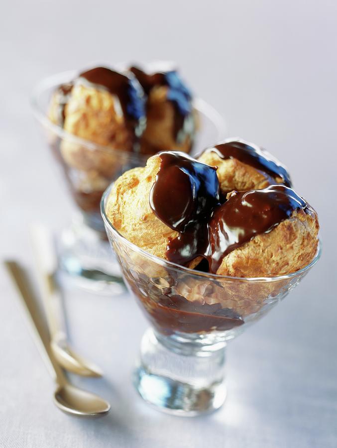 Chocolate Profiteroles #1 Photograph by Rivire