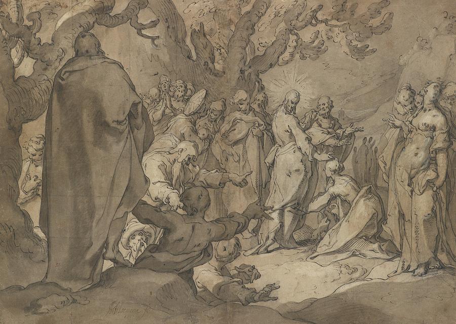 Christ and the Canaanite Women #2 Drawing by Abraham Bloemaert