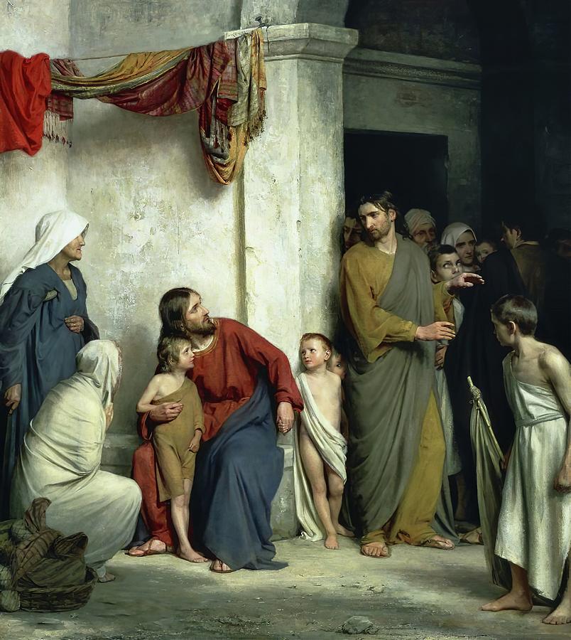 Christ And The Children Painting by Carl Bloch Christ And The Children Painting by Carl Bloch