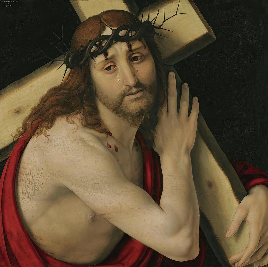 Crown Of Thorns Painting - Christ Carrying The Cross by Andrea Solario