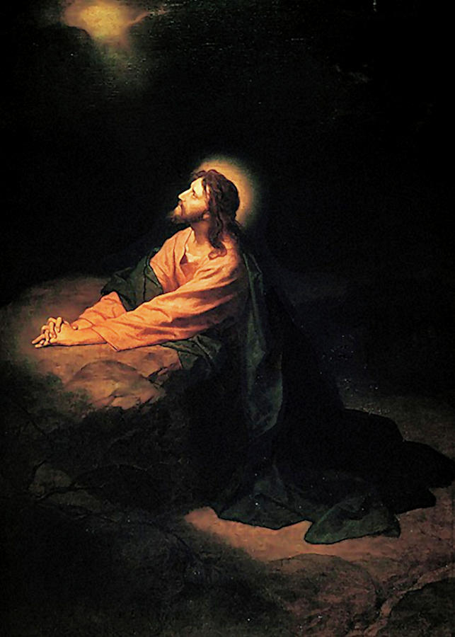 Christ in Gethsemane  Painting by Heinrich Hofmann
