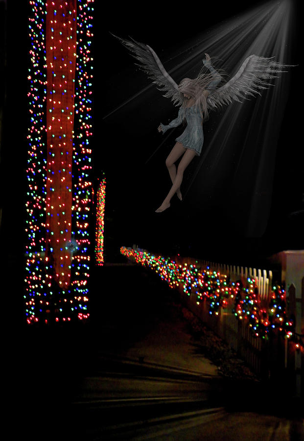 Christmas Angel #1 Mixed Media by Rosalie Scanlon