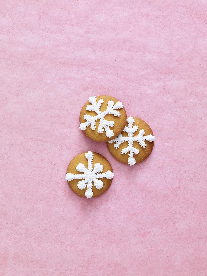 Christmas Biscuits Decorated With Snowflakes #1 Photograph by Antonis Achilleos