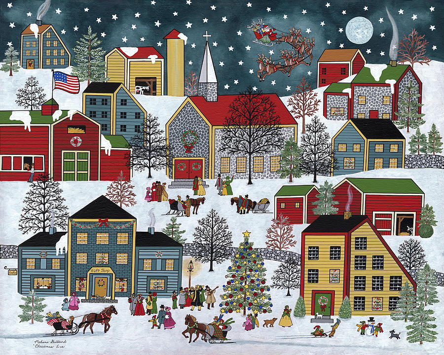 Winter Painting - Christmas Eve #1 by Medana Gabbard