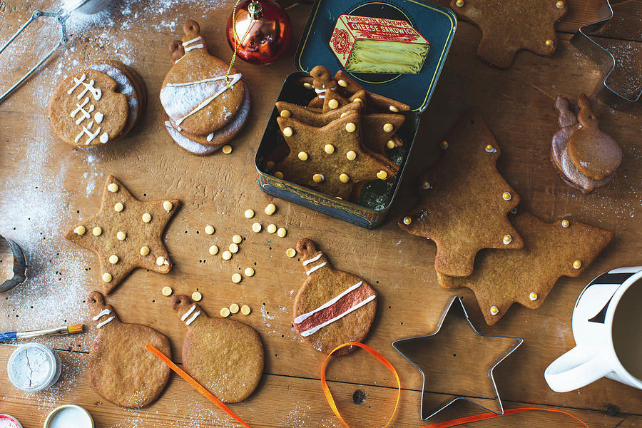 Christmas Gingerbread Biscuits #1 Photograph by Lara Jane Thorpe