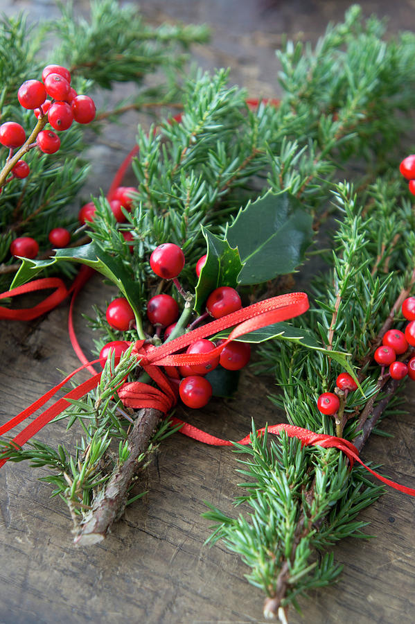 Christmas Posies For Guests Or For Decorating The Dining Table #1 Photograph by Martina Schindler