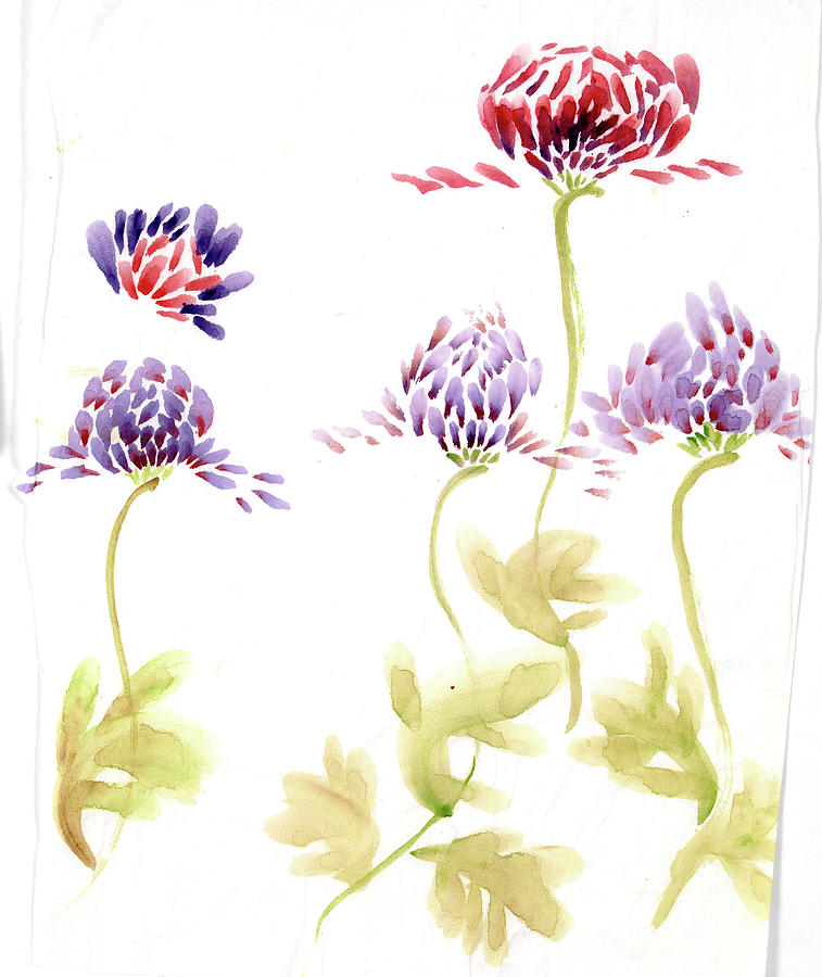 Chrysanthemums  #1 Painting by Gloria Newlan