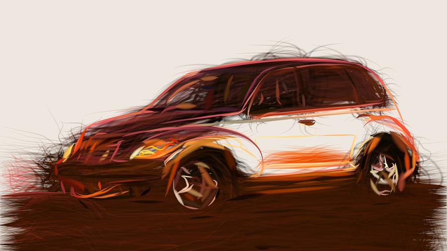 Chrysler PT Cruiser Draw #1 Digital Art by CarsToon Concept