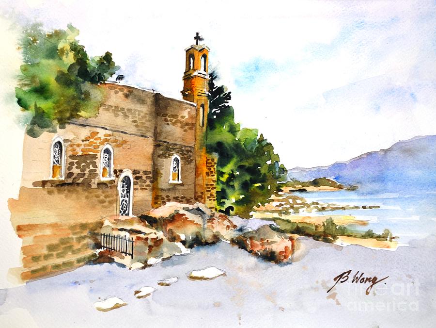Church of Primacy, Galilee Painting by Betty M M Wong