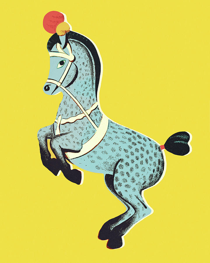 Vintage Drawing - Circus Horse #1 by CSA Images