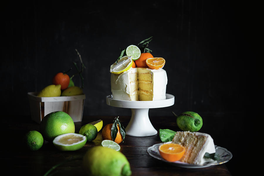 Citrus Layer Cake #1 Photograph by Justina Ramanauskiene