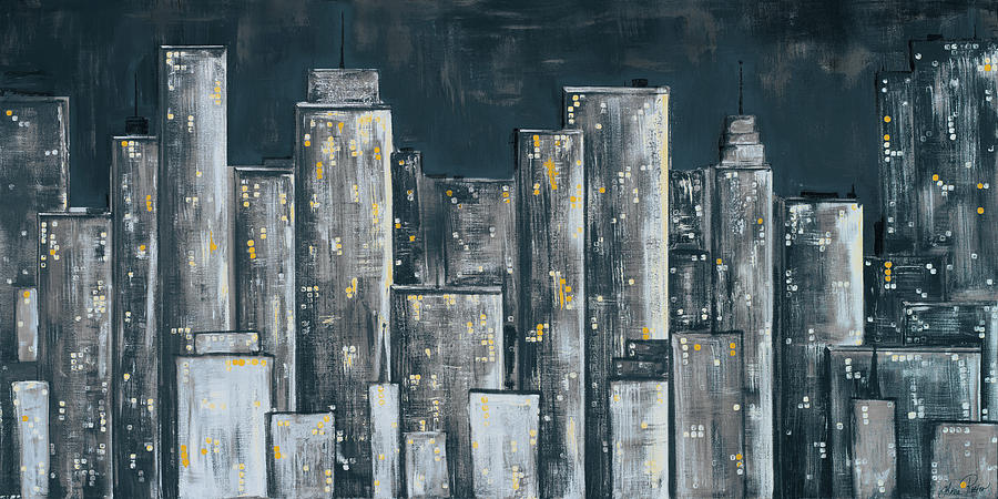 City Eclipse #1 Mixed Media by Gina Ritter City Eclipse #1 Mixed Media by Gina Ritter
