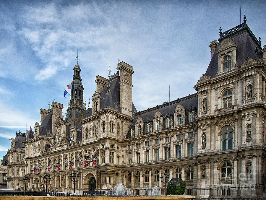 City Hall Hotel de Ville Paris France #1 Photograph by Wayne Moran