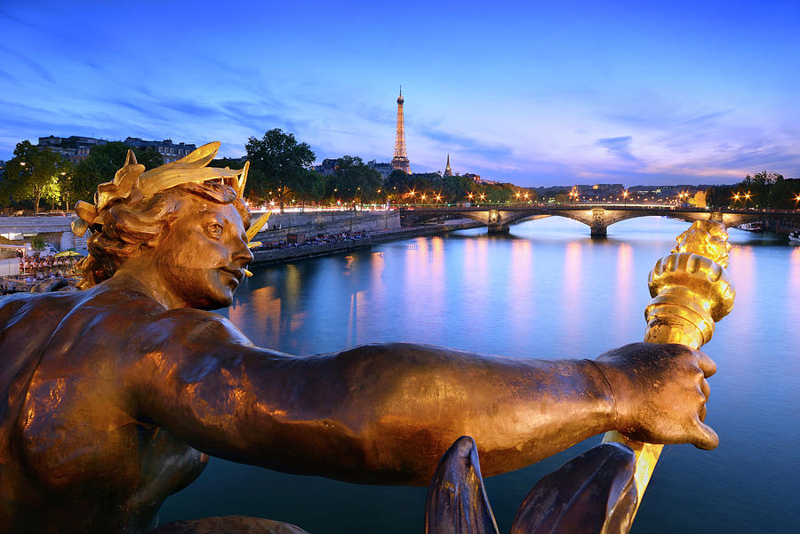 City Of Paris Along The Seine River #1 Digital Art by Francesco Carovillano