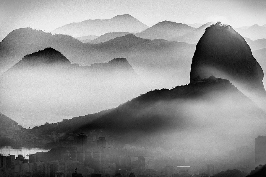 Cityscape With Sugar Loaf, Brazil #1 Digital Art by Antonino Bartuccio