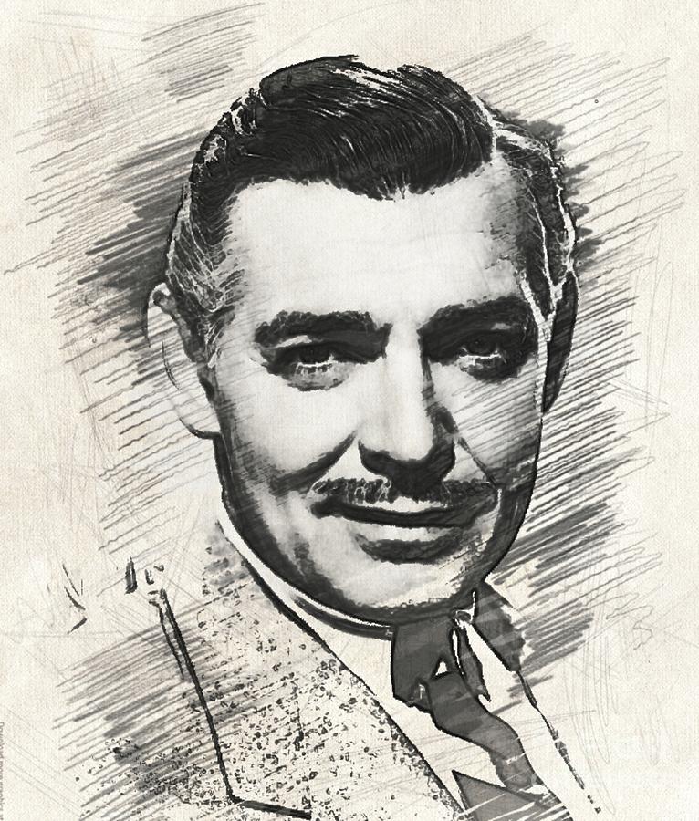 Clark Gable, Vintage Movie Star Digital Art by Esoterica Art Agency ...