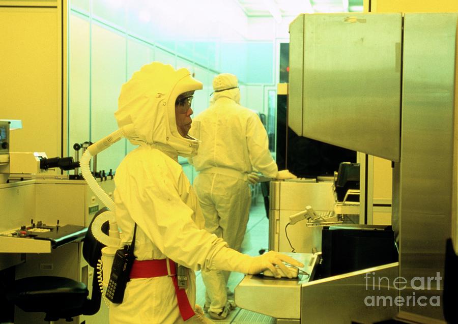 Computer Chip Photograph - Clean Room Used For Computer Chip Production. #1 by Dr Jurgen Scriba/science Photo Library