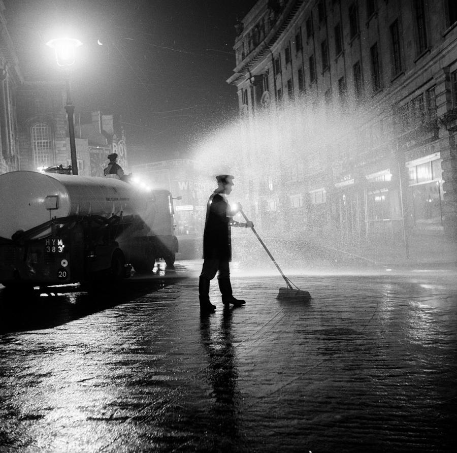 Cleaning The Streets #1 Photograph by Bert Hardy