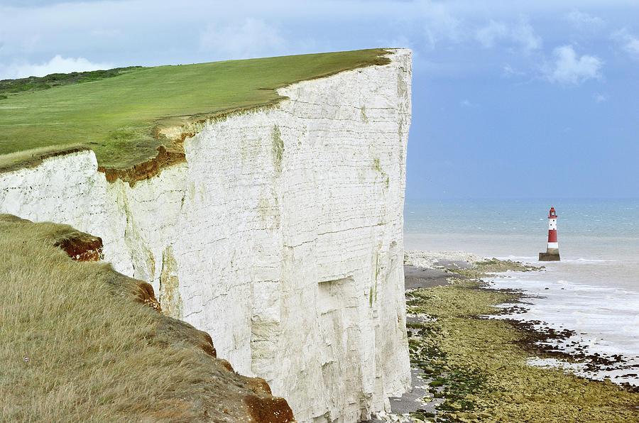 Cliff & Lighthouse, Beach Head, England #1 Digital Art by Arcangelo Piai