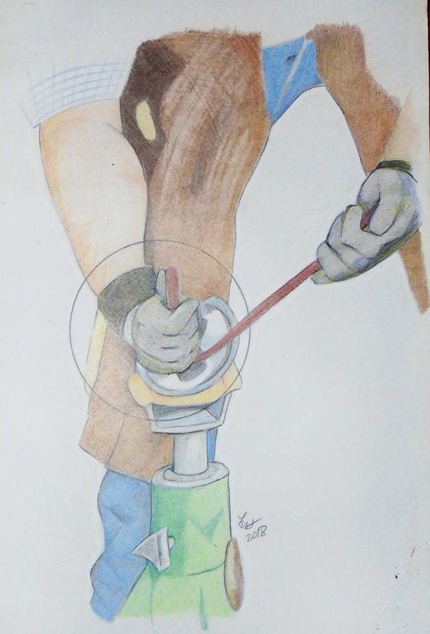 Clipping Hooves #1 Drawing by Loretta Nash