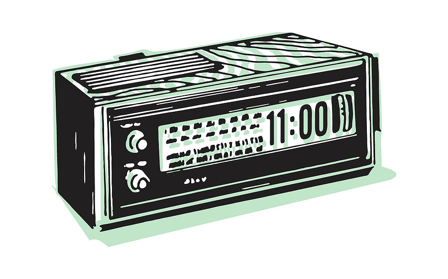 Vintage Drawing - Clock Radio #1 by CSA Images