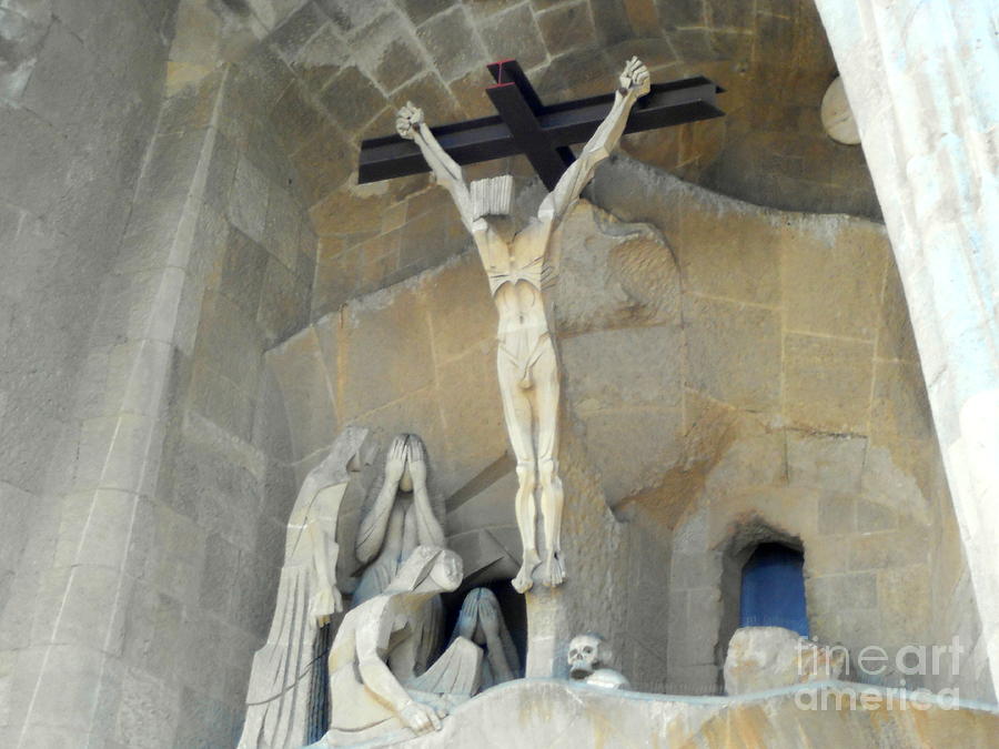 Jesus On The Cross - Sagrada Familia Church - Barcelona Spiral