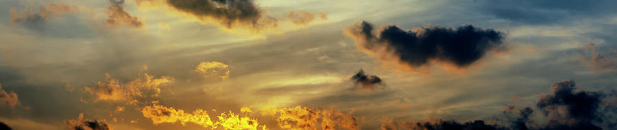 Clouds at Sunset Panorama #1 Photograph by Robert Ullmann