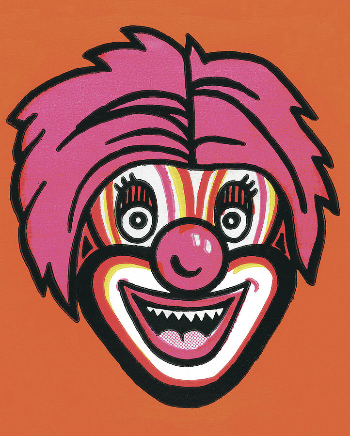 Halloween Drawing - Clown Face #1 by CSA Images