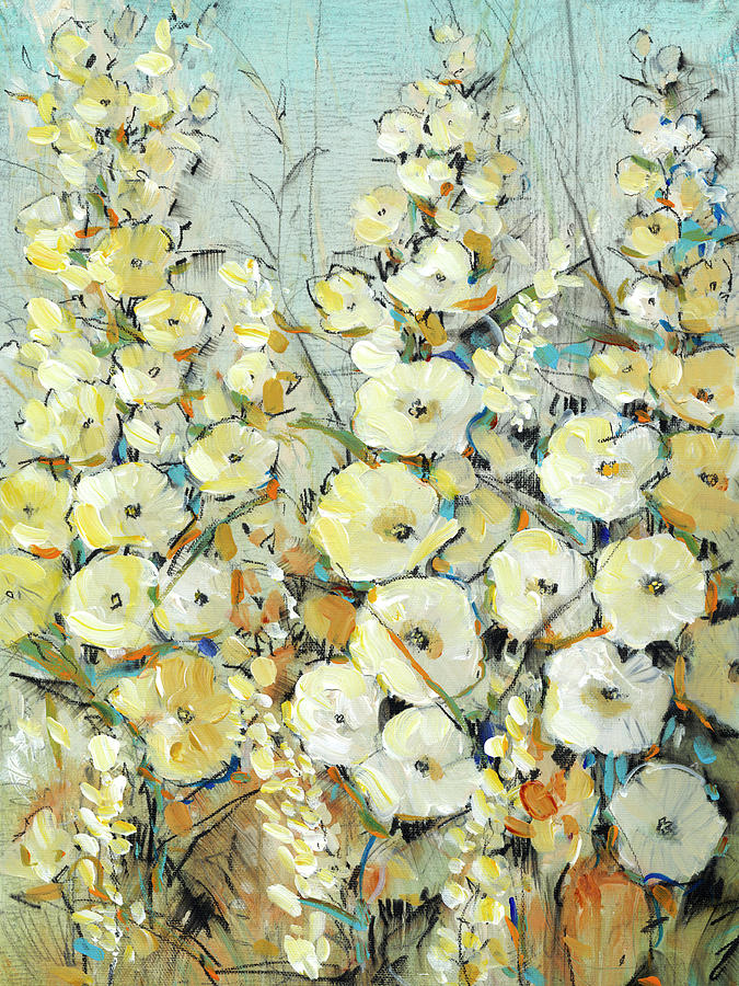 Flower Painting - Cluster Of Hollyhock I #1 by Tim Otoole